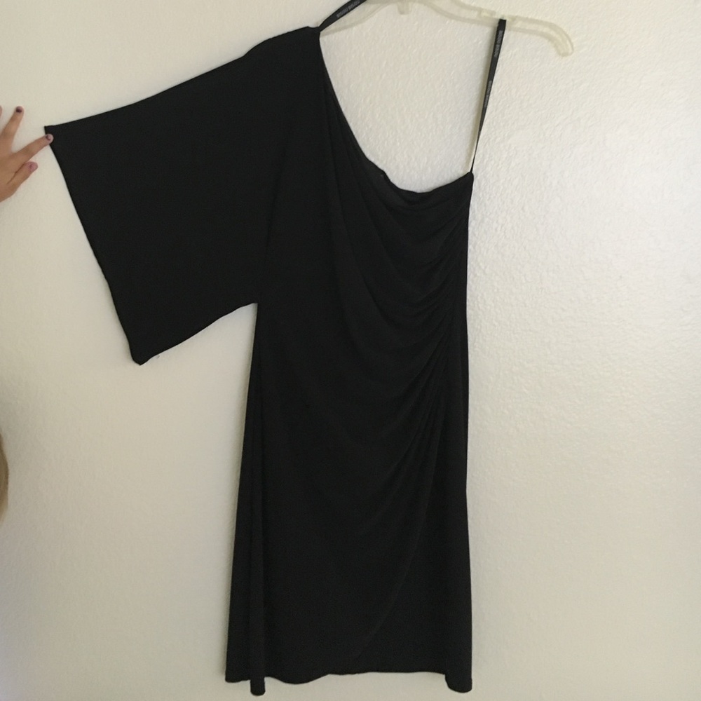 Bisou Bisou One-Shoulder Black Dress